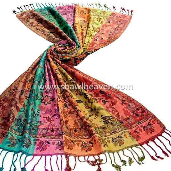 Multiwarp viscose ethnic foulard from India
